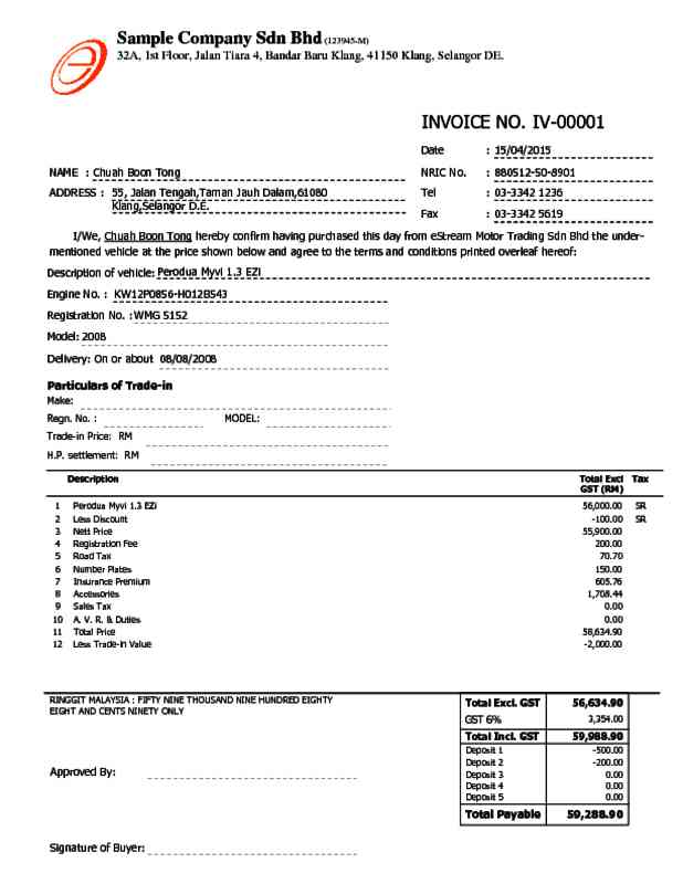 34 Tax Invoice Car Trading 2
